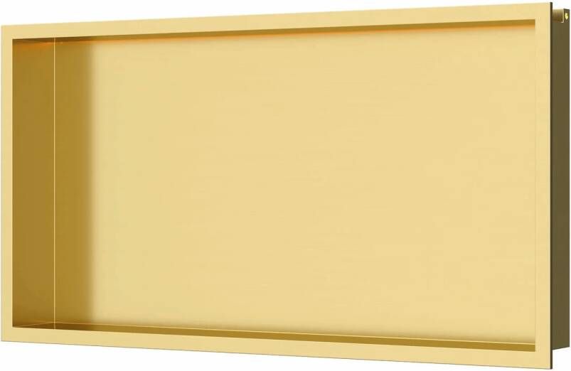 Luca Sanitair Inbouwnis 60x30x6 5 cm RVS Geborsteld Goud PVD + LED verlichting