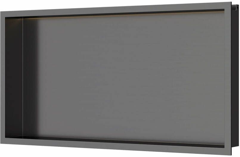 Luca Sanitair Inbouwnis 60x30x6 5cm in RVS met LED verlichting (3000 kelvin) en transformator IP67 Geborsteld goud PVD