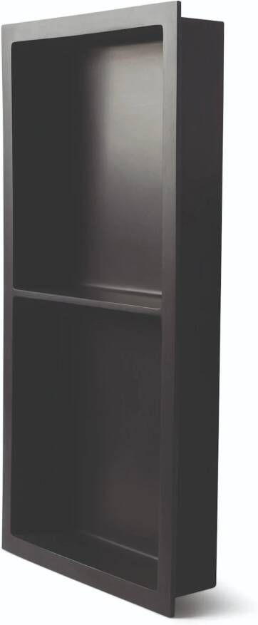 Luca Sanitair Inbouwnis Luva 59 5x29 5x7 cm Met 2 Schappen Solid Surface Mat Antraciet