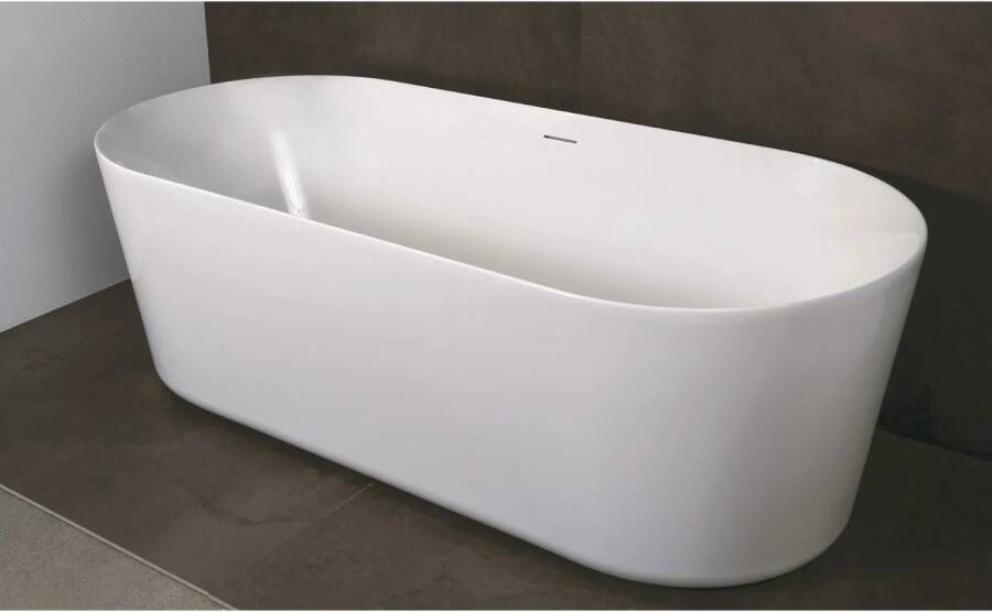 Luca Vrijstaand Ligbad Sanitair Primo Acryl 178x80x56 cm Glans Wit (inclusief afvoer en sifon)