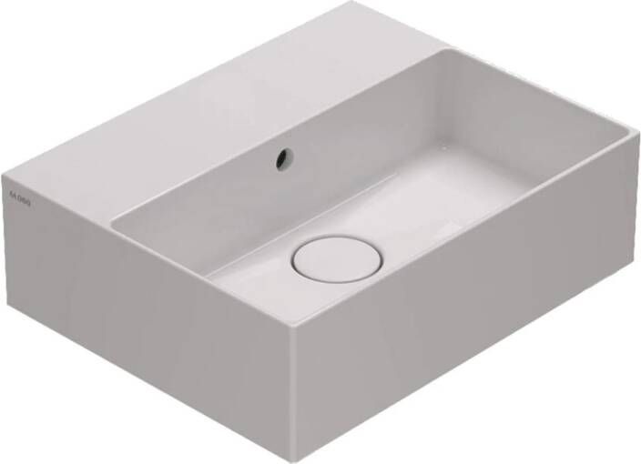 Luca Wastafel Sanitair Globo 46x37x14cm Keramiek Overloop (Met kraangat) Wit