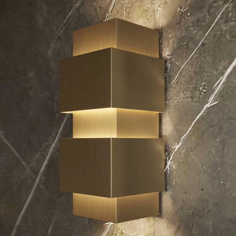 Martens Design Wandlamp Martens & Meijer Berlin 10x26 cm Rechthoek Geborsteld Gunmetal