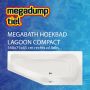 Xenz Ruimtebesparend bad Lagoon compact | Rechts | 160x75 cm | Incl.Badafvoer | Met overloop | Acryl | Glans wit - Thumbnail 4