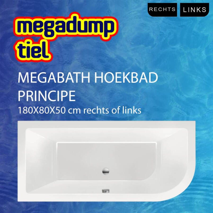 MegaBath Hoekbad Principe 180X80X50 cm Rechts Links Rechts