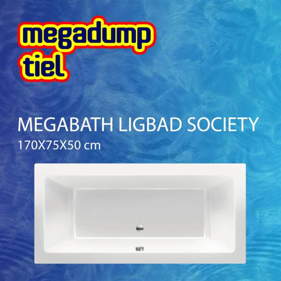 MegaBath Ligbad Society 170X75X50 cm Glans Wit