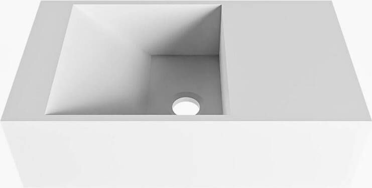 Mondiaz Fontein Tyne 40 cm Solid Surface Positie Links Zonder Kraangat Talc