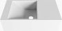 Mondiaz TYNE Fonteinset 40x23x12cm wasbak links 0 kraangaten solid surface Talc mat M20115 - Thumbnail 3