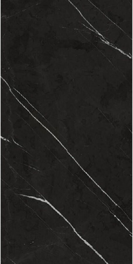 Mykonos Vloertegel Excelsior Black 60x120 cm Glans Marmerlook Zwart