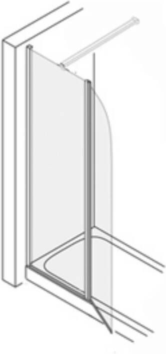 Plieger Panorama douchewand en draaideur met muursteun en vloerprofiel 100 30 x 200 cm chroom