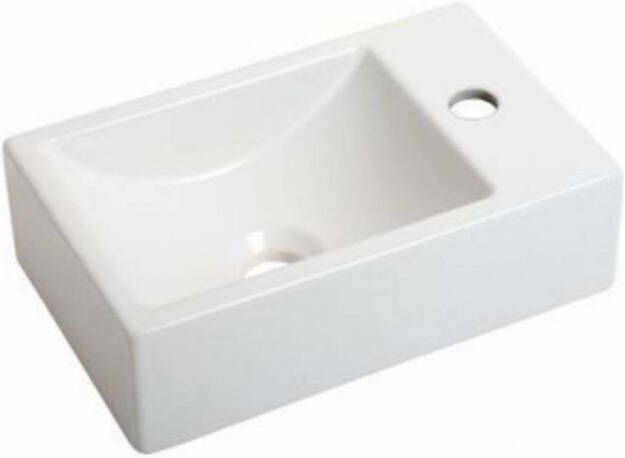 Plieger Houston fontein met bak links 37x23cm 1 kraangat rechts matwit