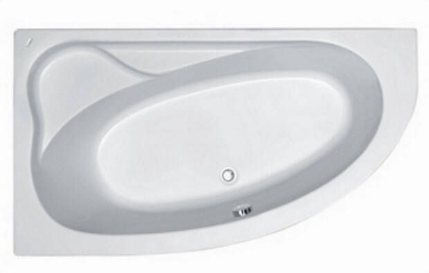 Plieger Cyprus hoekbad acryl ruimtebesparend 160x90x43 5 cm links m poten wit