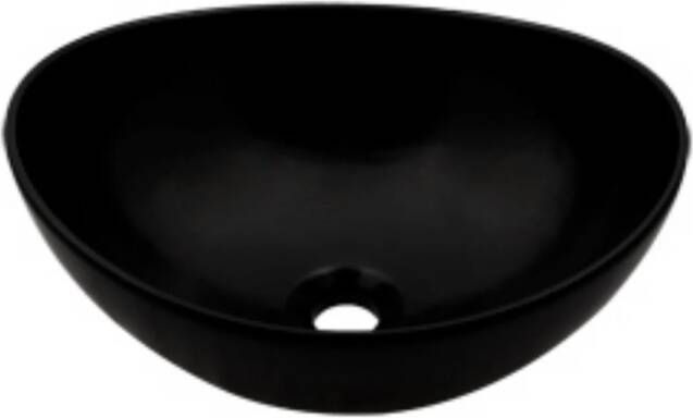 Plieger Scale keramische opbouw waskom ovaal 40.6x32.2x18.2cm zwart 0276179