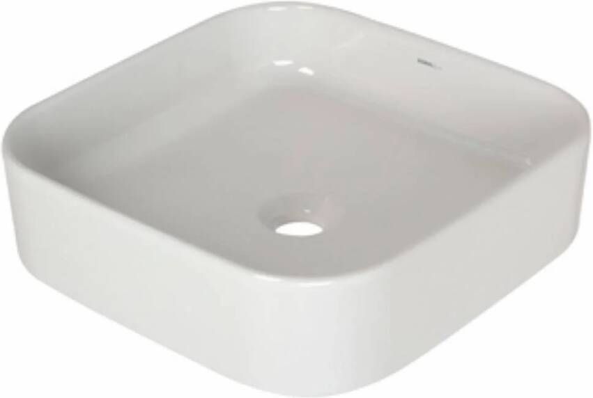 Boss & Wessing Opbouwwastafel BWS Fresh Keramiek 42x42 cm Zonder Overloop Glans Wit (Kraangat Midden) - Foto 2