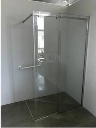 Plieger Panorama Walk-in Schuifdeur 2-delig 120x195 cm 8 mm Rechts RVS