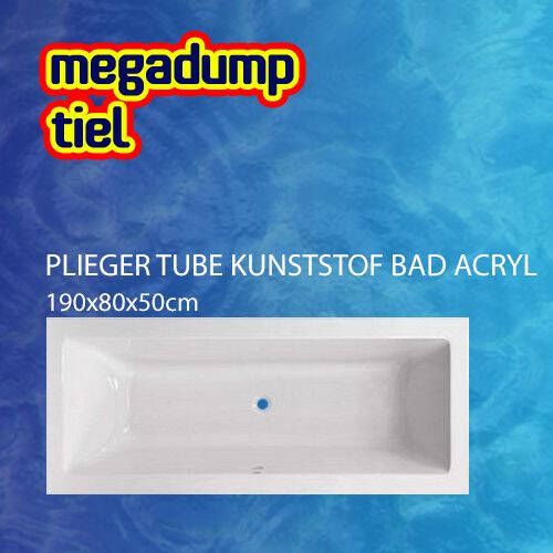 Plieger Tube Kunststof Bad Acryl Rechthoekig 190X80X50 cm M. Poten Wit