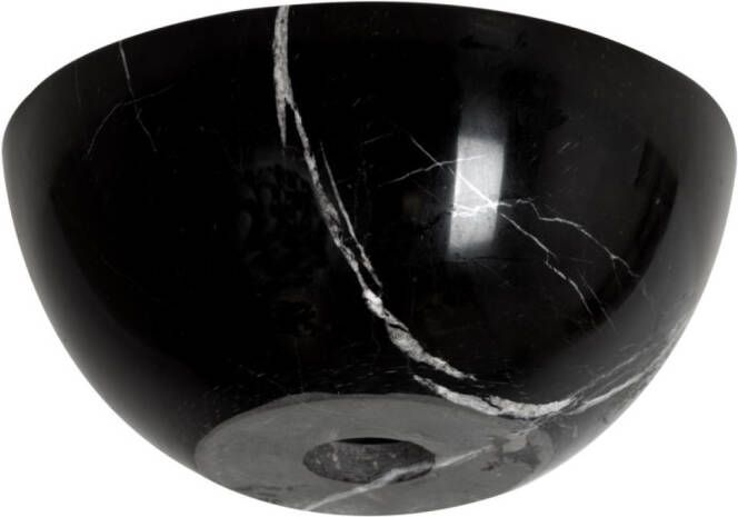 Plieger Mini Round waskom 26x26x12cm marmer zwart washbasin 26 marble black