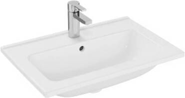 Plieger Wastafel Vitra Mia 1 Kraangat 40x60 cm Met Overloop Rechthoek Wit