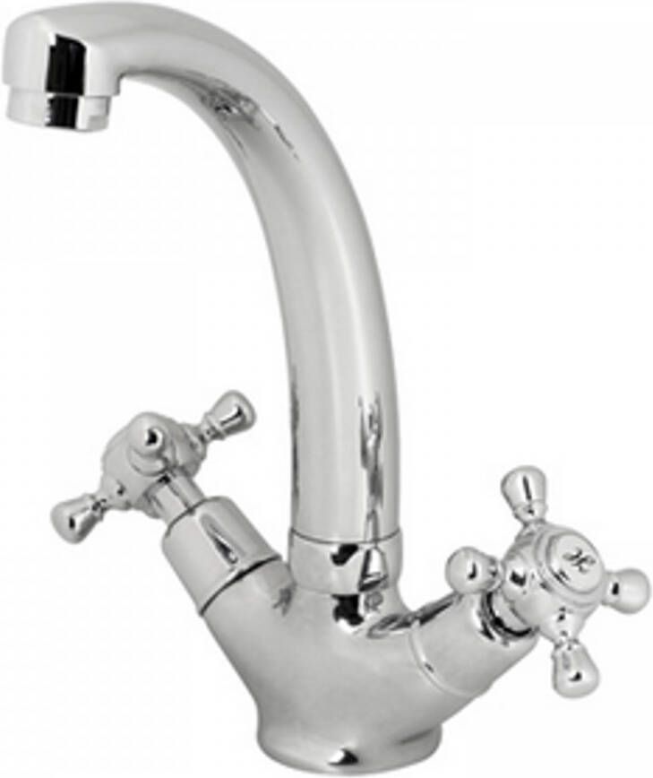 Plieger Charleston wastafelkraan met waste chroom 19009T3-T23