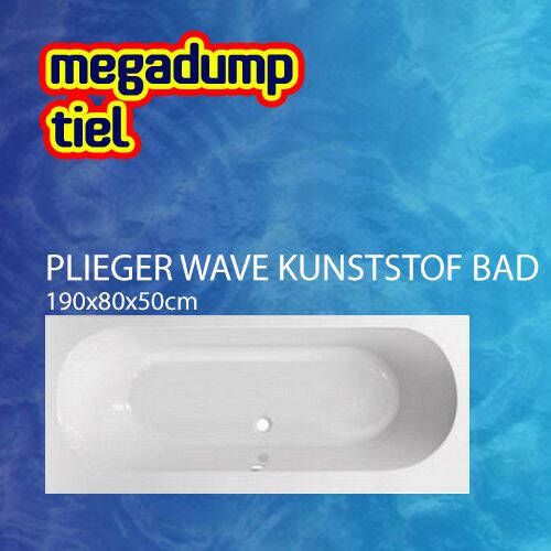 Plieger Wave Kunststof Bad Acryl Rechthoekig 190X80X50 cm M. Poten Wit