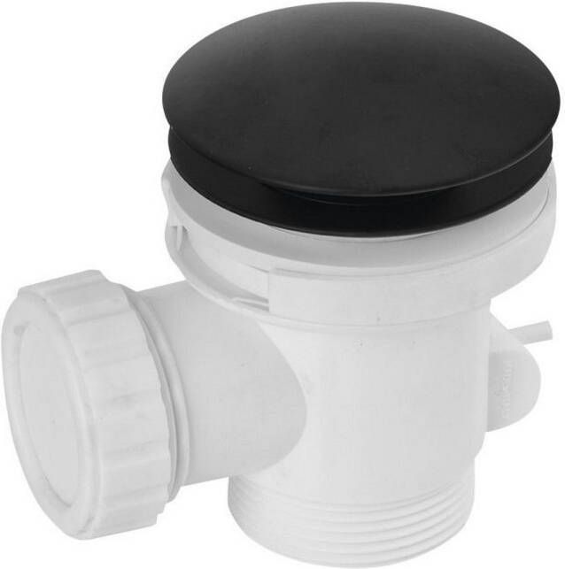 Polysan Sapho Click-Clack Waste voor bad zonder overloop mat zwart