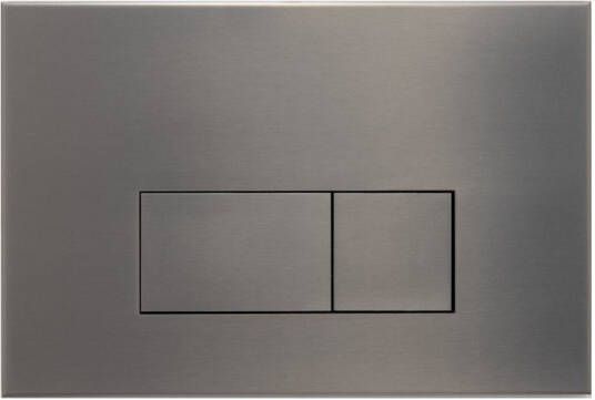 Qeramiq Bedieningsplaat Push Met DualfFush Frontbediening Metaal Rechthoek Gunmetal