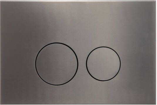 Qeramiq Bedieningsplaat Push Met DualfFush Frontbediening Metaal Rond Gunmetal