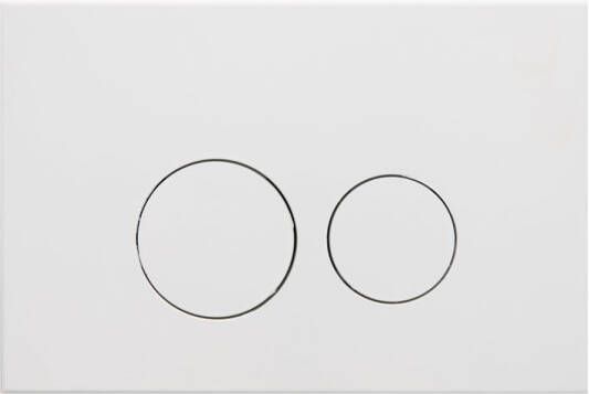 Qeramiq Bedieningsplaat Push Met DualfFush Frontbediening Metaal Rond Mat Wit