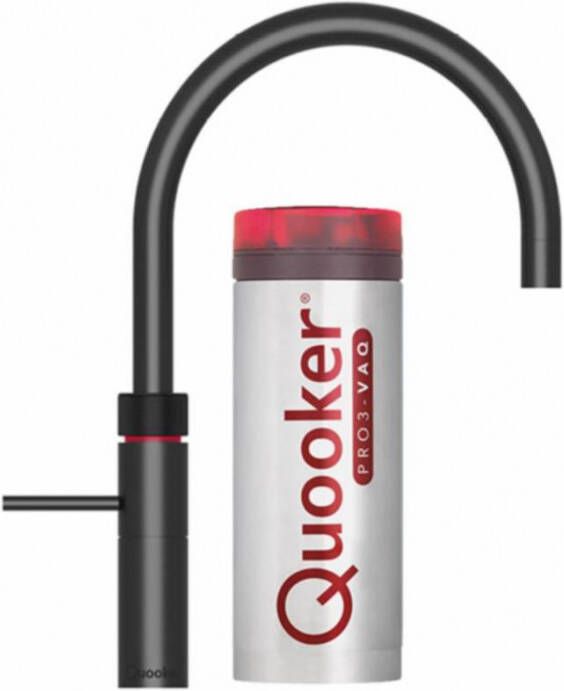 Quooker Fusion Round Mat Zwart Met Combi Boiler +