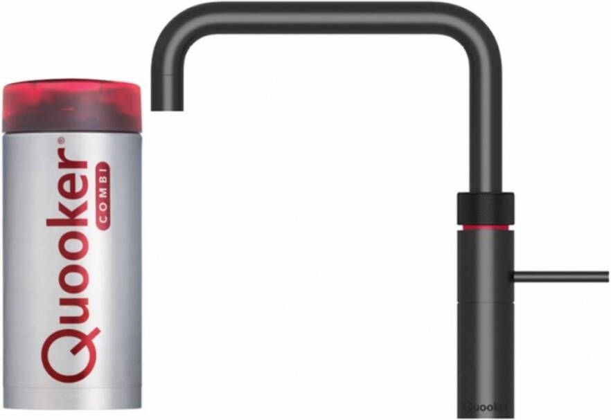 Quooker Fusion Square Mat Zwart Met Combi Boiler +