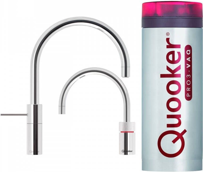 Quooker Nordic Round Twintaps met PRO3 VAQ-E Boiler RVS