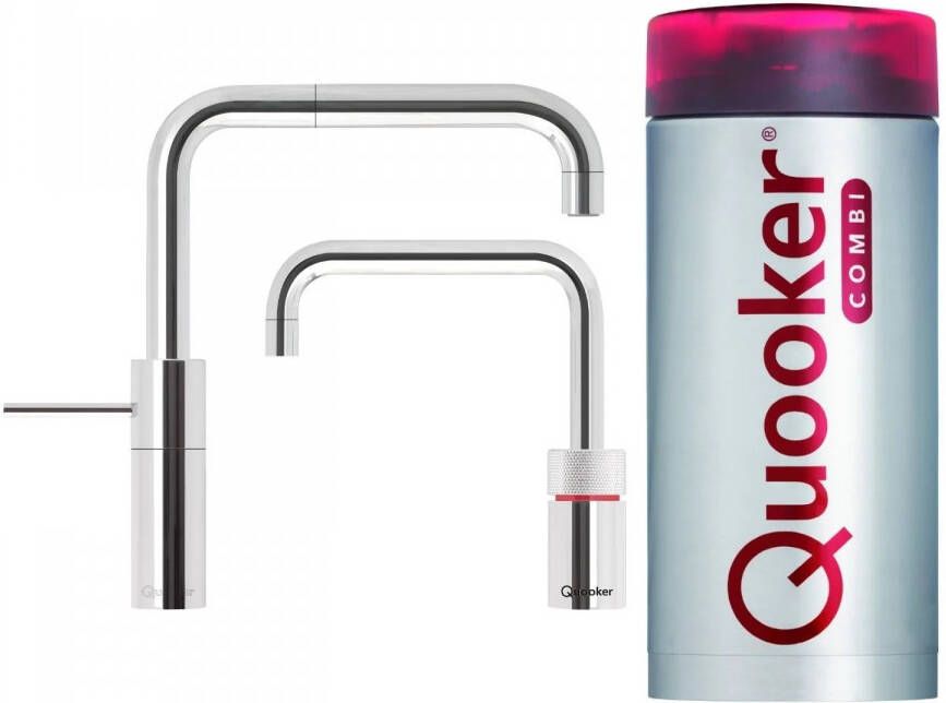 Quooker Nordic Square Twintaps met Combi Boiler Chroom