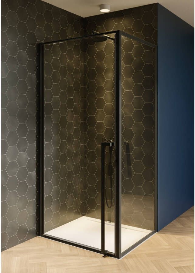 Riho Douchecabine Lucid GD201 Omkeerbaar Verstelbaar Aluminium 200x80x90 cm Mat Zwart