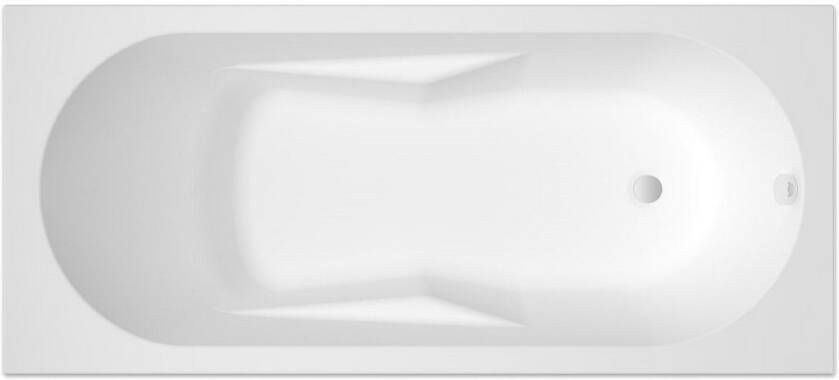 Riho Ligbad Lazy 170x75 cm Bedieningsknop Midden Wit Glanzend