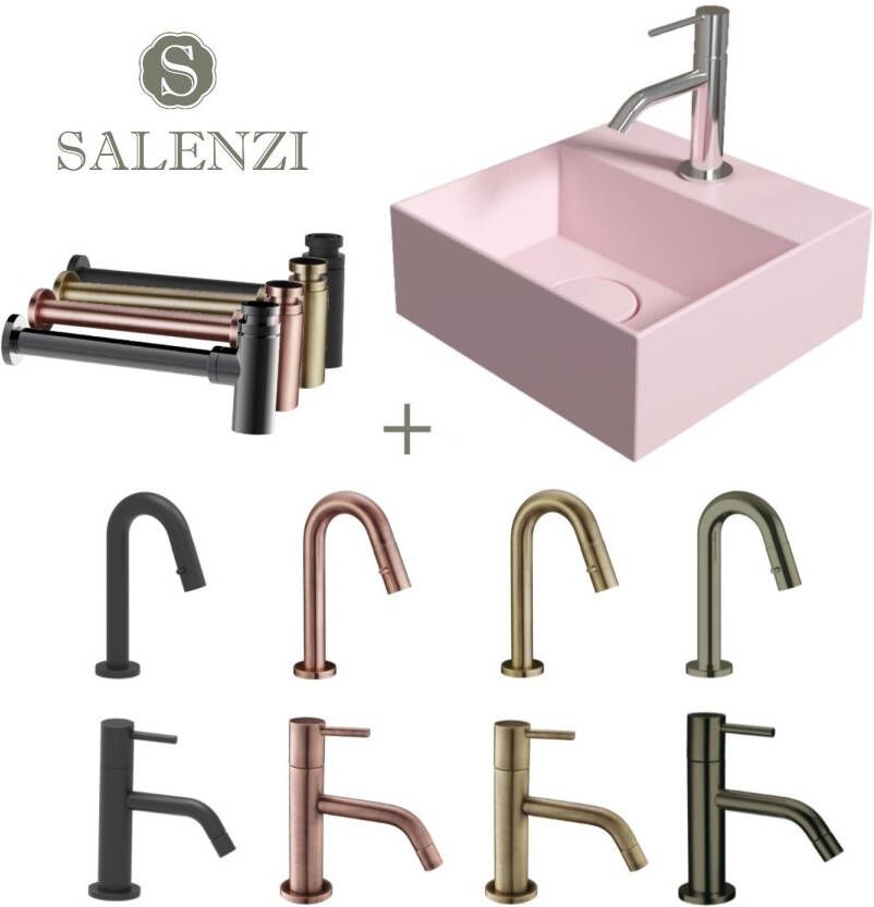 Salenzi Fonteinset Spy 30x30 cm Mat Roze spy3030setmroze