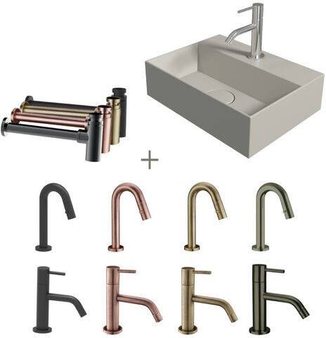 Salenzi Fonteinset Spy 40x30 cm Mat Grijs spy4030setmgrijs