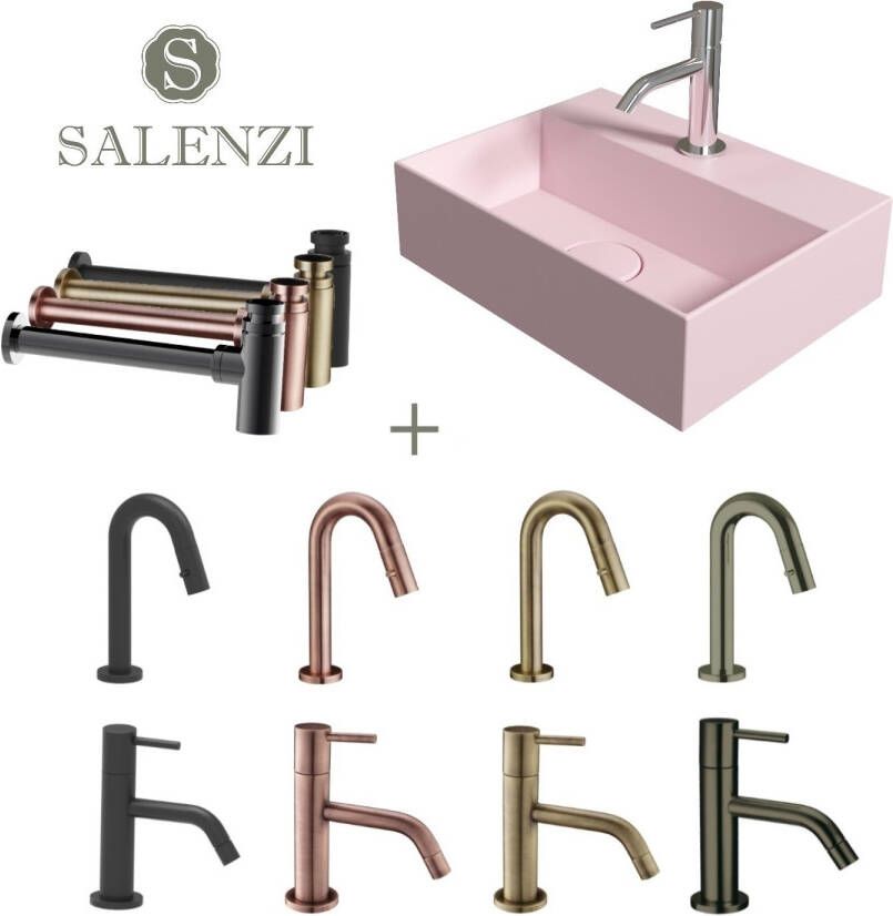 Salenzi Fonteinset Spy 40x30 cm Mat Roze spy4030setmroze