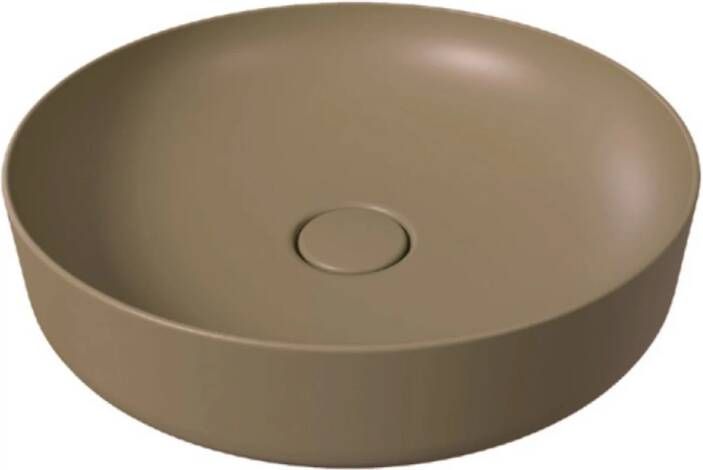 Salenzi Opbouw Waskom Form 45cm Mat Taupe (inclusief bijpassende afvoerplug)