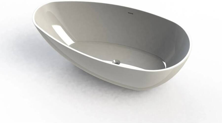 Salenzi Vrijstaand Ligbad Unica 170x86x54 cm Solid Cast Glans Wit