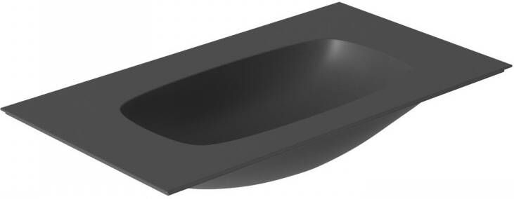 Salenzi Wastafel Nur 82x46 cm Keramiek Mat Zwart zonder kraangat (incl. bijpassende afvoerplug)