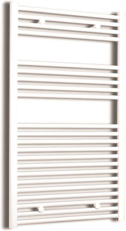 Sanicare Elektrische Design Radiator 111.8 x 45 cm 596 Watt thermostaat chroom linksonder wit HRLEC 451118 W