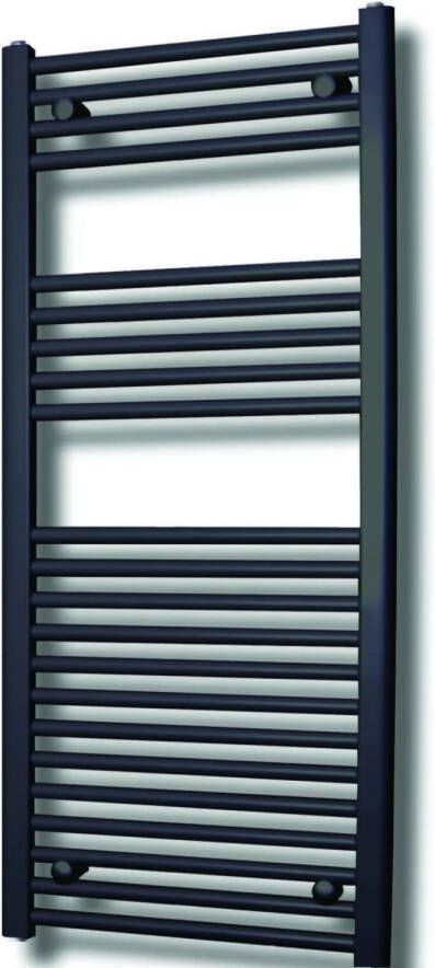 Sanicare Elektrische Design Radiator 111.8 x 60 cm 730 Watt thermostaat zwart linksonder mat zwart HRLEZ 601118 A - Foto 3