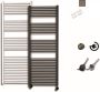 Sanicare Elektrische Design Radiator Plug En Play 111 8 x 45 cm Zilver Grijs Thermostaat Chroom 596 Watt - Thumbnail 6