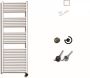 Sanicare Elektrische Design Radiator Plug En Play 111 8 x 45 cm Zilver Grijs Thermostaat Chroom 596 Watt - Thumbnail 4