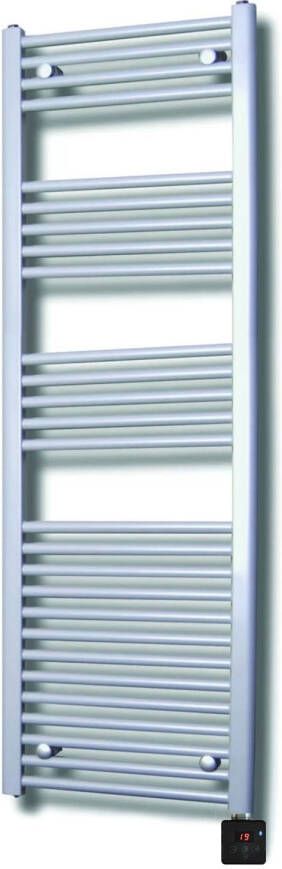 Sanicare Elektrische Design Radiator Plug & Play 172x45 cm Zilvergrijs 596 Watt Met Zwarte Thermostaat En Bluetooth Links - Foto 2