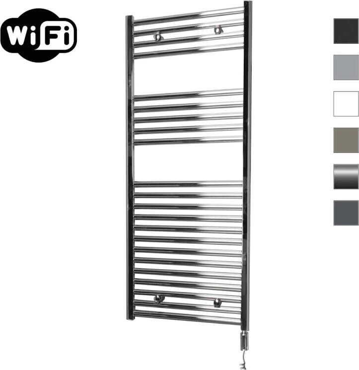 Sanicare Elektrische Radiator HWV Met Wifi 111 8x45 cm Chroom 435W Met Thermostaat Chroom Rechtsonder - Foto 2