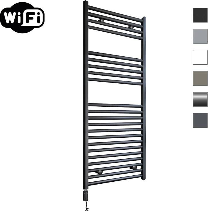Sanicare Elektrische Radiator HWV Met Wifi 111 8x45 cm Mat Zwart 596W Met Thermostaat Zwart Linksonder - Foto 2