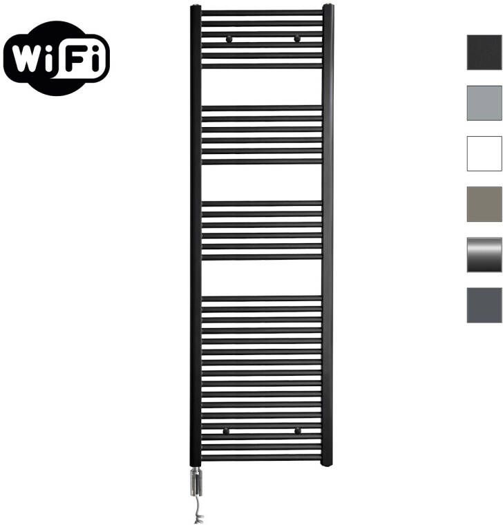 Sanicare Elektrische Radiator HWV Met Wifi 172x60 cm Mat Zwart 1127W Met Thermostaat Chroom Rechtsonder - Foto 2