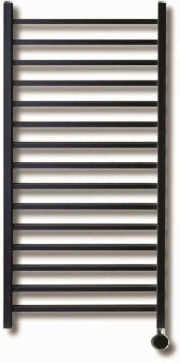 Sanicare Qubic Elektrische Design Radiator 126.4 x 60 cm 773 Watt bluetooth thermostaat zwart linksonder zwart HRLBZ 601264 A - Foto 2