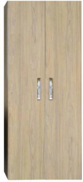 Sanicare Kolomkast Dubbel Soft-Closing Deuren Chromen Greep 160x67x32 cm Grey-Wood