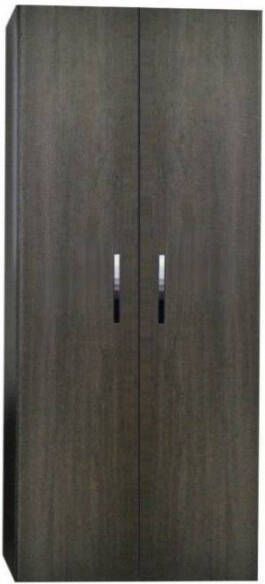 Sanicare Kolomkast Q1 Q12 Q17 2-Deurs Soft-Closing Chromen Greep 160x67x32 cm Grey-Wood